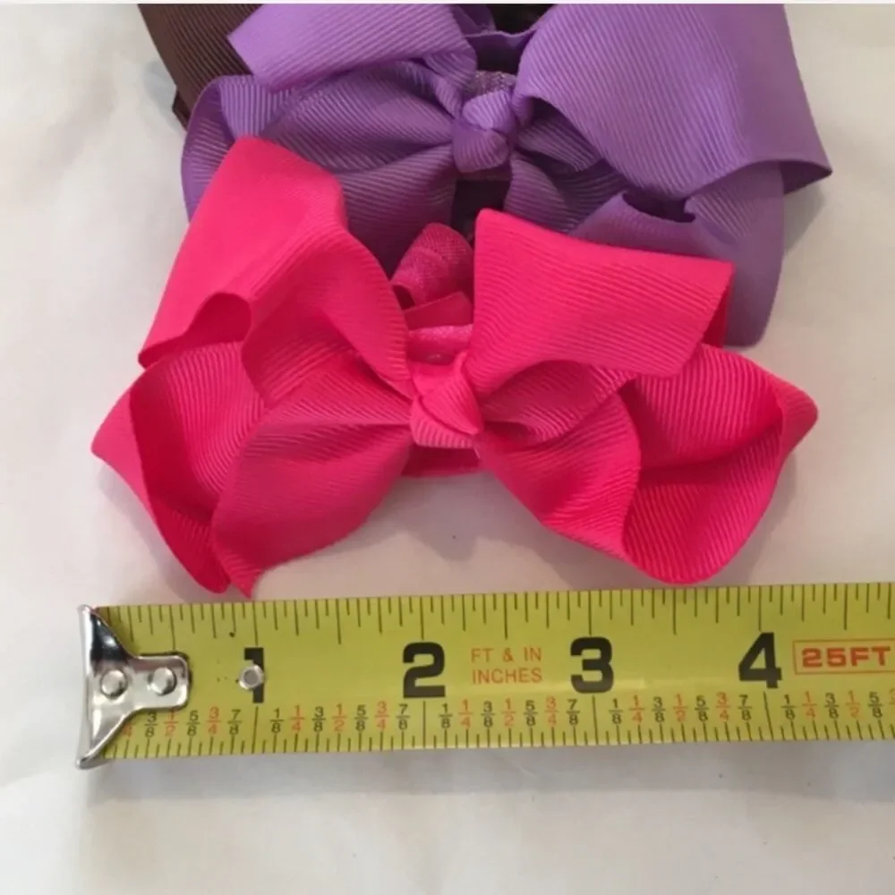 30 Rainbow Color Hair Bows - 4.5 inch Bows with Alligator Clips